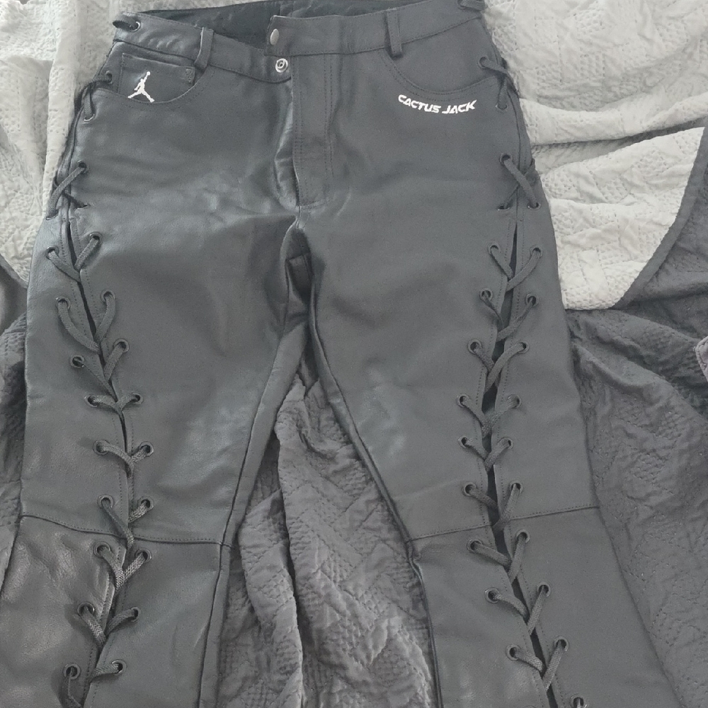 Jordan X Cactus Jack (Travis Scott) Black Leather Pants